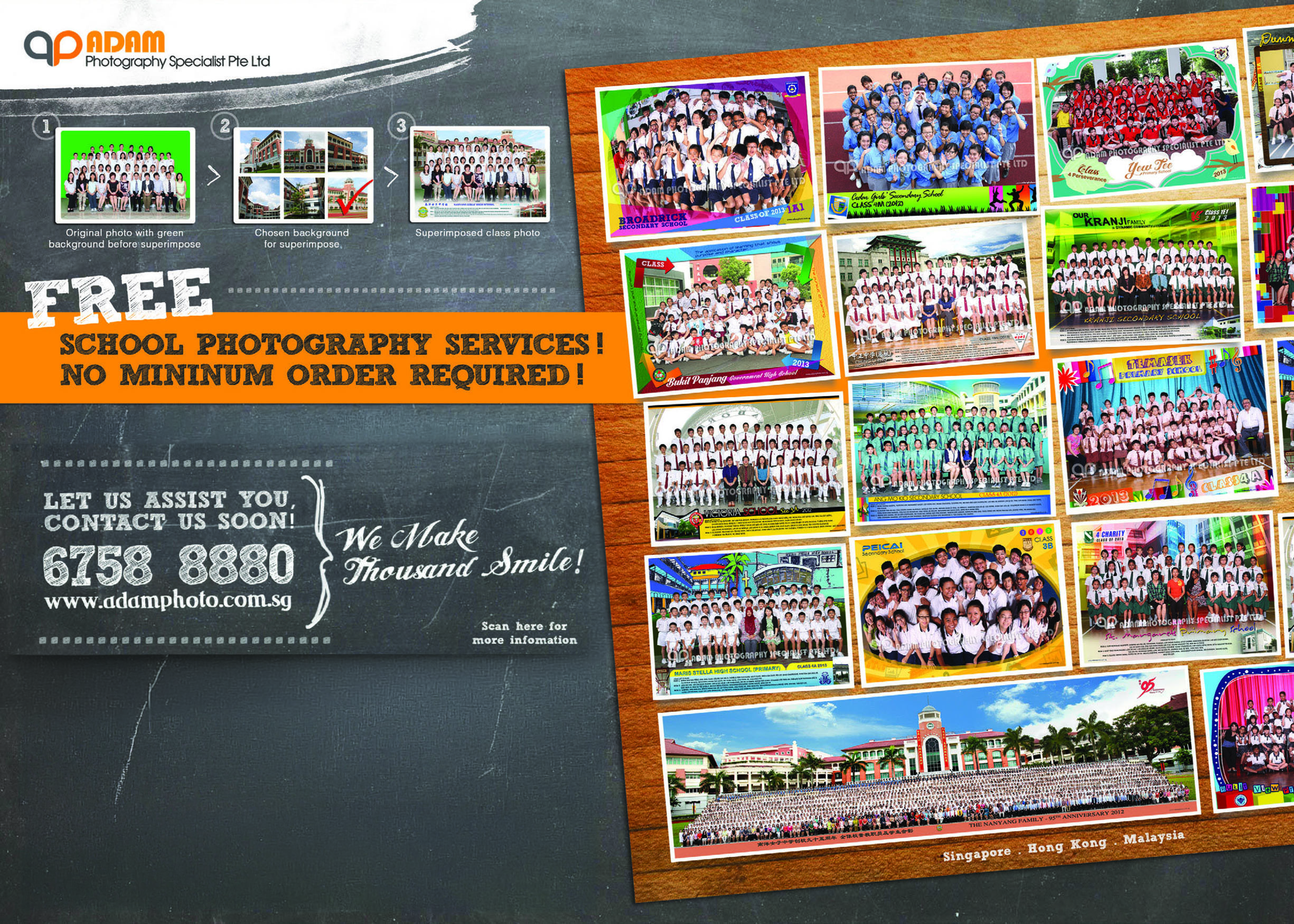 Collage of school class photos by Adam Photography